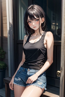 タンクトップの少女