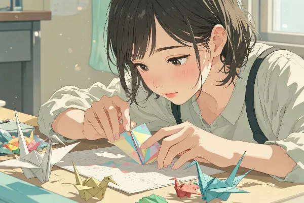 願いを折り込む少女の午後