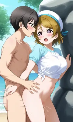 夏のビーチで甘い囁き