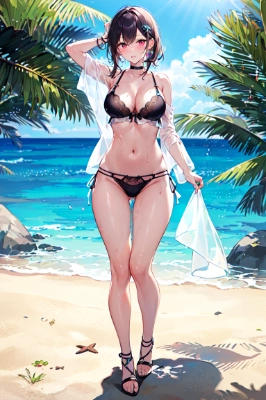 浜辺の美女