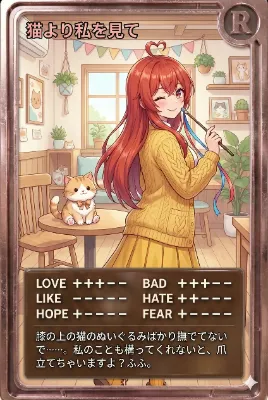 昼カード「猫より私を見て」