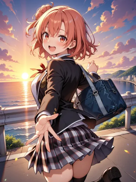 帰り道での笑顔