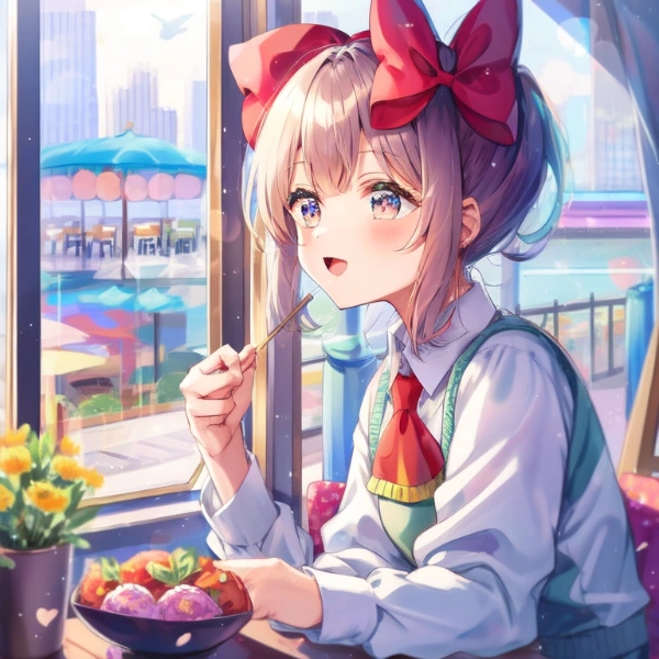 窓の外をボーッ