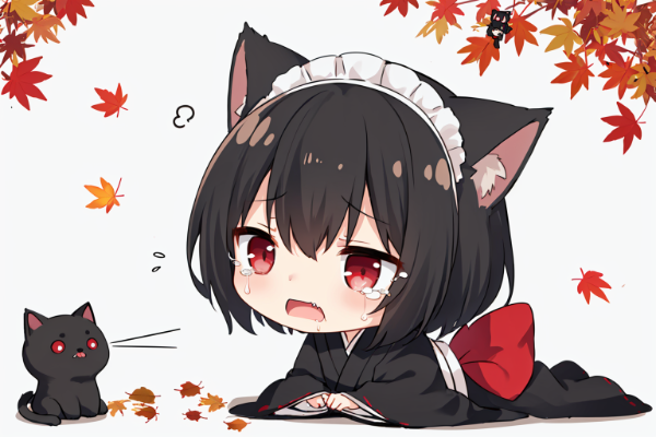 泣き過ぎて充血して目が真っ赤ニャ～(TOT)