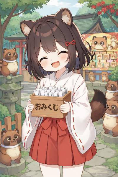 狸耳の巫女さん