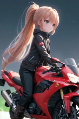バイクに乗る女の子