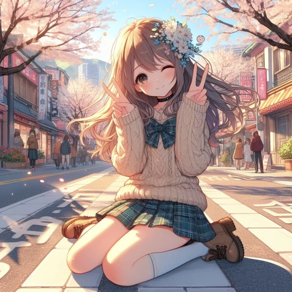 にっこりWピース