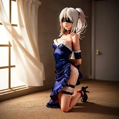 サテンドレス　精液まみれ