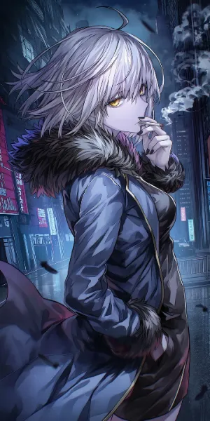 街中の中タバコで一服するジャンヌオルタ🚬