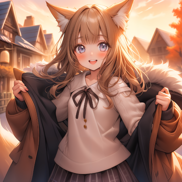 斎藤さんとコン子・秋の夕暮れ