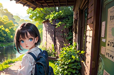 振り向き少女 4