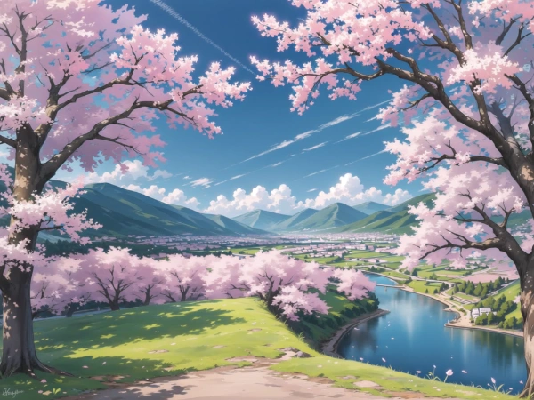 TRPG用背景素材　晴れ桜