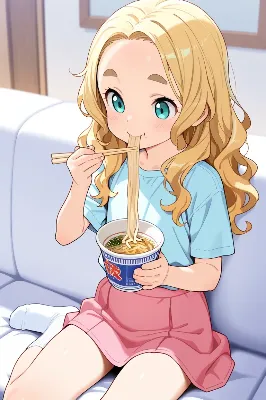 カップ麺とおでこちゃん