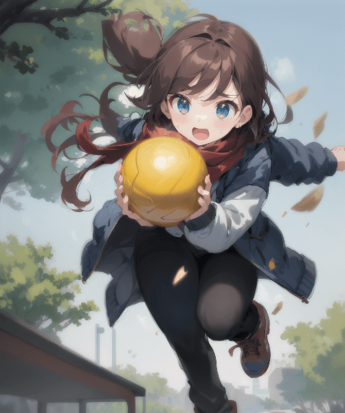 冬に女の子とドッジボール！