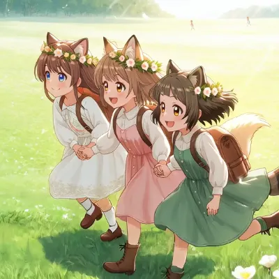 (コラボ)コン子ちゃん、ポン子ちゃんと一緒