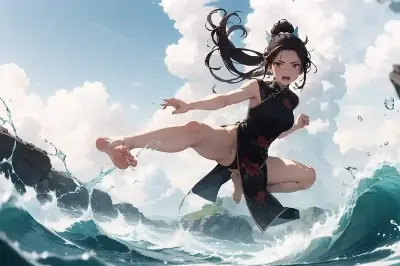 ポーズ練習 飛び蹴り Jump Kick