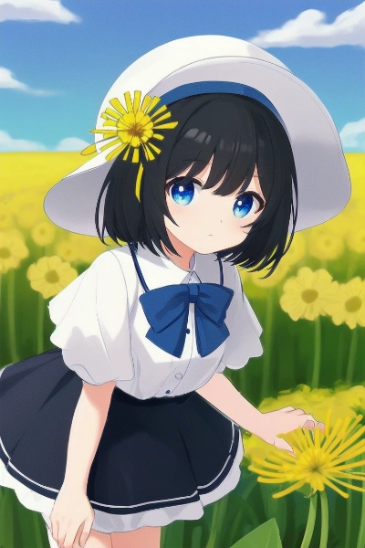 ひまわりみたいなたんぽぽ保護活動を支援している少女(？)