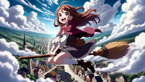 ほうきに乗る事ができた少女