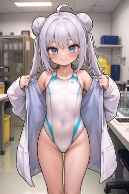 競泳水着+白衣2