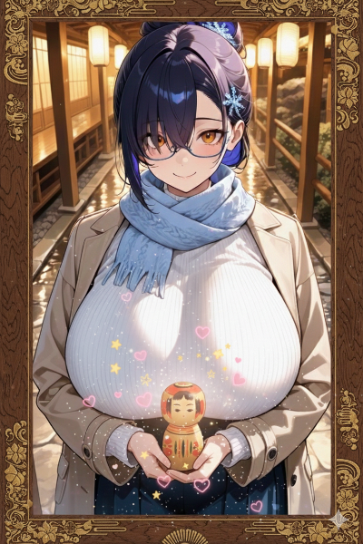 冬の寺院で輝く小さな奇跡