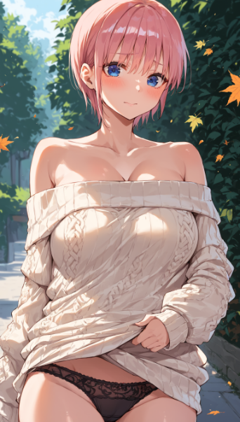 【五等分の花嫁】中野一花　オフショルダーニット