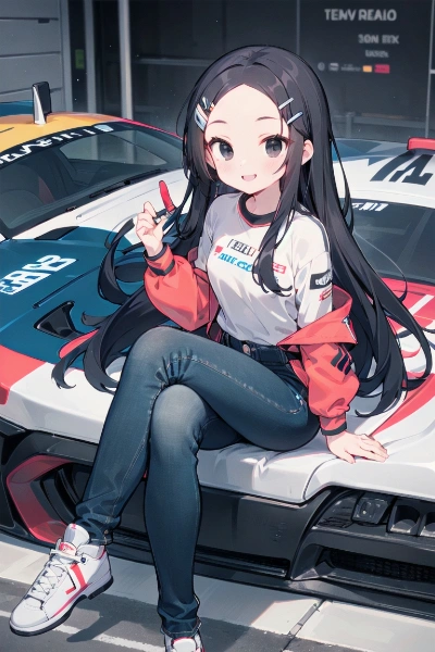 愛澄とレーシングカー