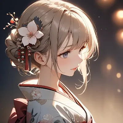 花飾りの和装少女