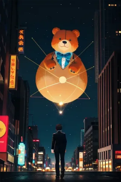 夜空のクマが語る都会の夢