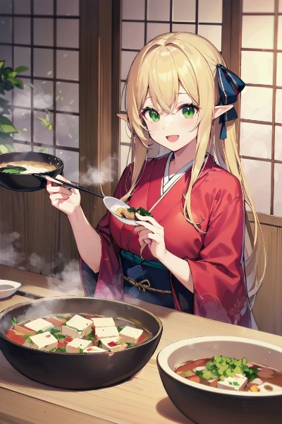 食べ歩きエルフ・湯豆腐