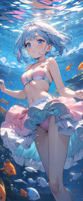 朝の海中