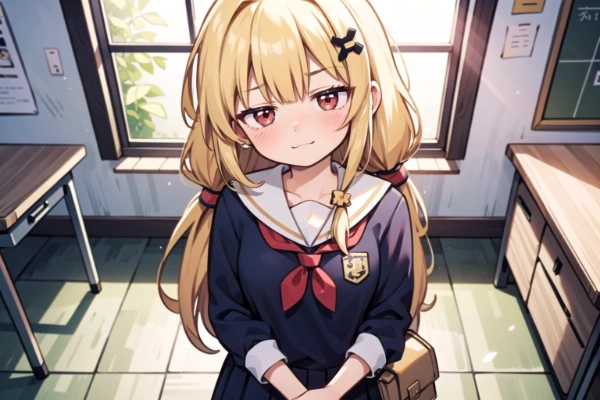 教室　制服　金髪