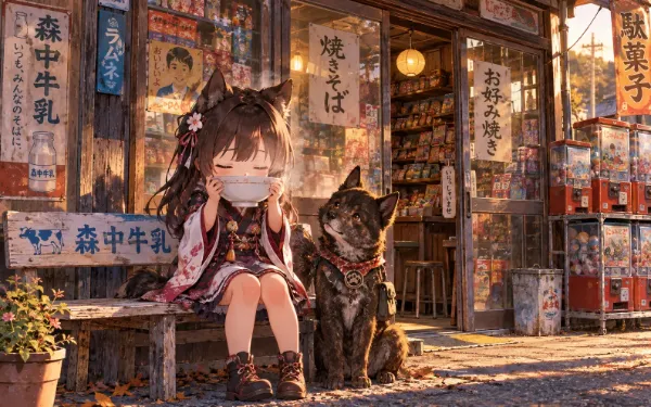 駄菓子屋さんで、ふーふー。