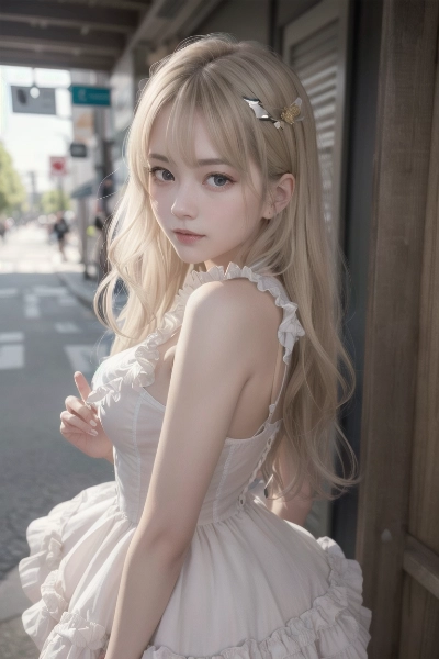 街角に佇む金色の髪の少女