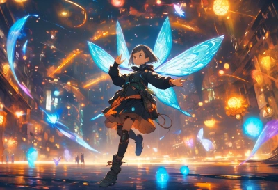魔法でできた羽