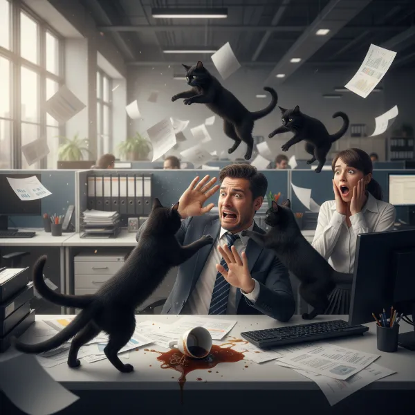 【黒猫】オフィスの癒し