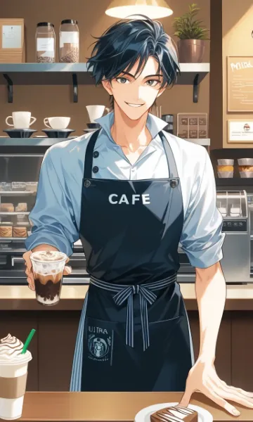 お待たせいたしました。アイスラテとホワイトチョコラテフラペチーノです