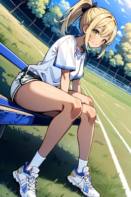 金髪ポニーテール