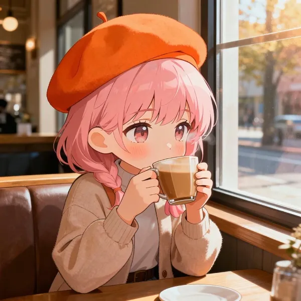 チャイを飲んでいる