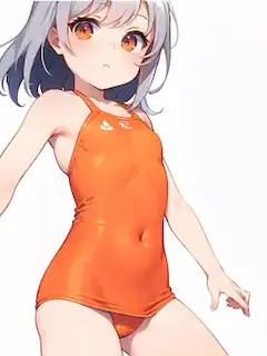 銀髪童女オレンジ色バージョン