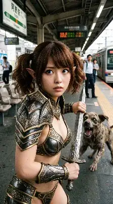 駅ホームのエルフと狂犬の対決