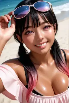 眩しい夏の陽射しと彼女の笑顔