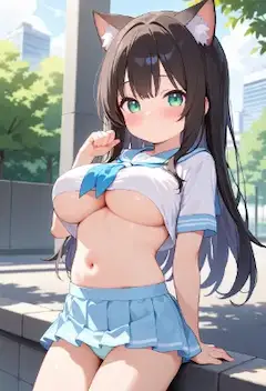 街角の猫耳美少女
