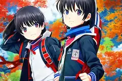 Going to school one fall day