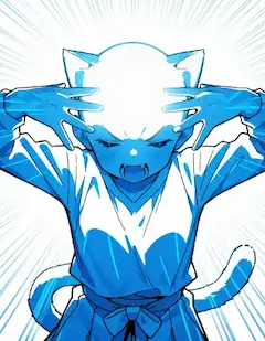太陽拳ニャ！