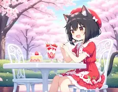春限定🍓コラボのカフェに行ったニャ♪