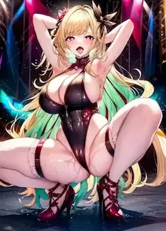 腋見せエロ蹲踞