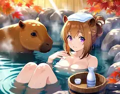 カピバラと少女の温泉物語