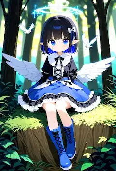 森の青い天使のささやかな休日