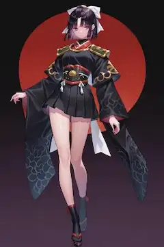 黒いミニスカ着物。
