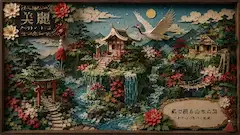 紙の山河に舞う白鶴の詩